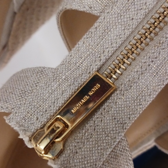 Michael Kors Gold Wedge Espadrilles with T-Strap - Picture 5 of 7